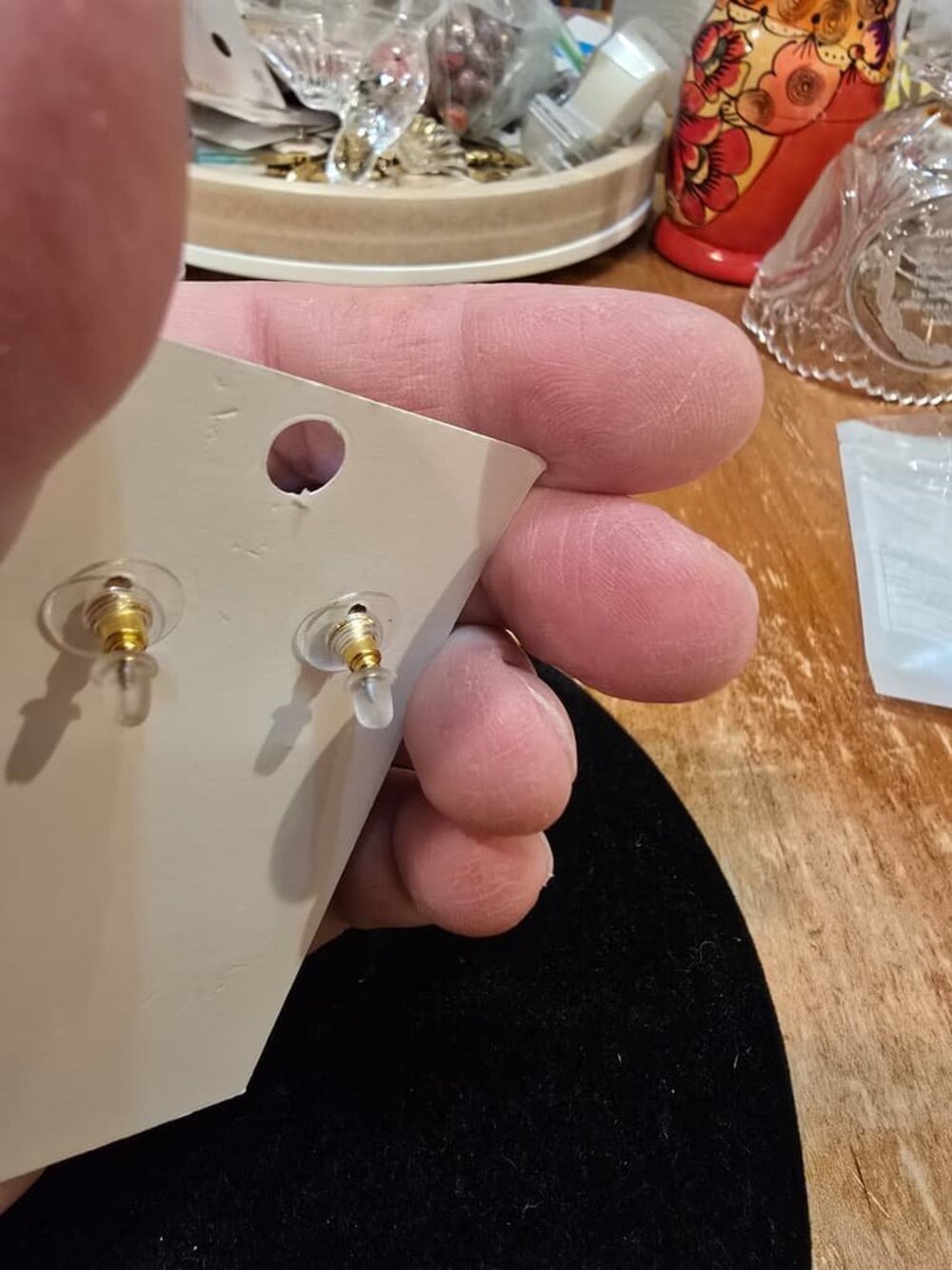 Gold Hoop Sparkle Shine Stud